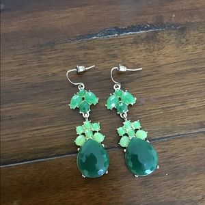 NWOT Green Crystal Drop Earrings